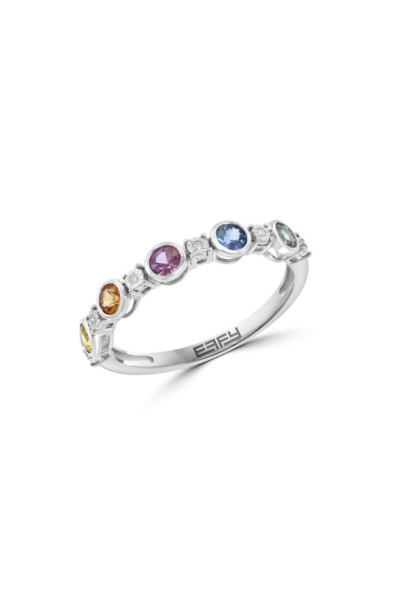 Multi Sapphire & Diamond Band Ring, Main, color, MULTI