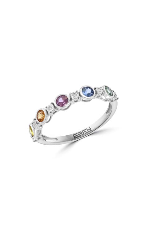 Multi Sapphire & Diamond Band Ring