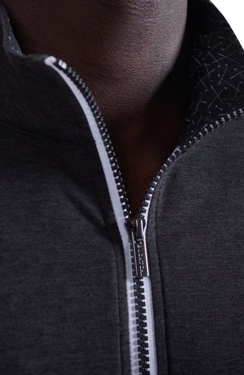 Bugatchi Quarter Zip Pullover, Alternate, color, Black