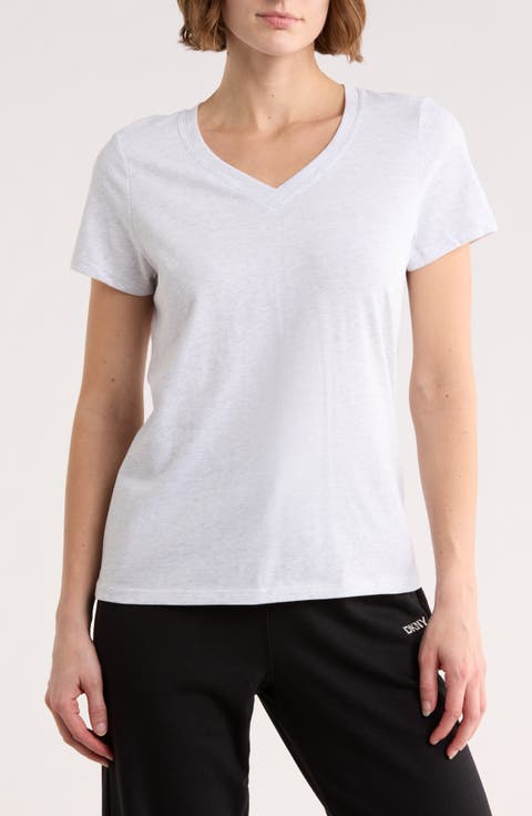 Embroidered Logo V-Neck T-Shirt