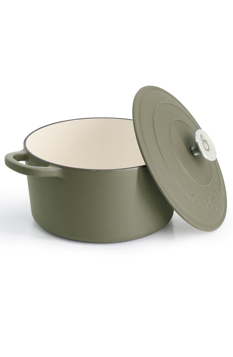 Crockpot 5 Quart Enameled Cast Iron Dutch Oven, Alternate, color, Green