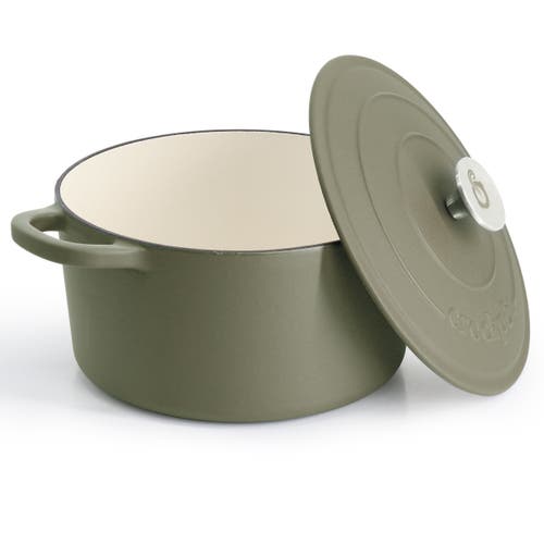 Crock-pot Crockpot 5 Quart Enameled Cast Iron Dutch Oven In Green