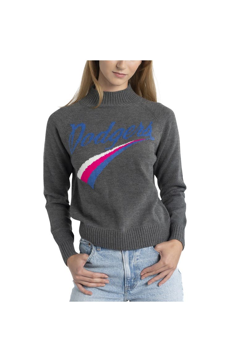 Women's Lusso  Gray Los Angeles Dodgers Serena Raglan Pullover Sweater, Alternate, color, Gray