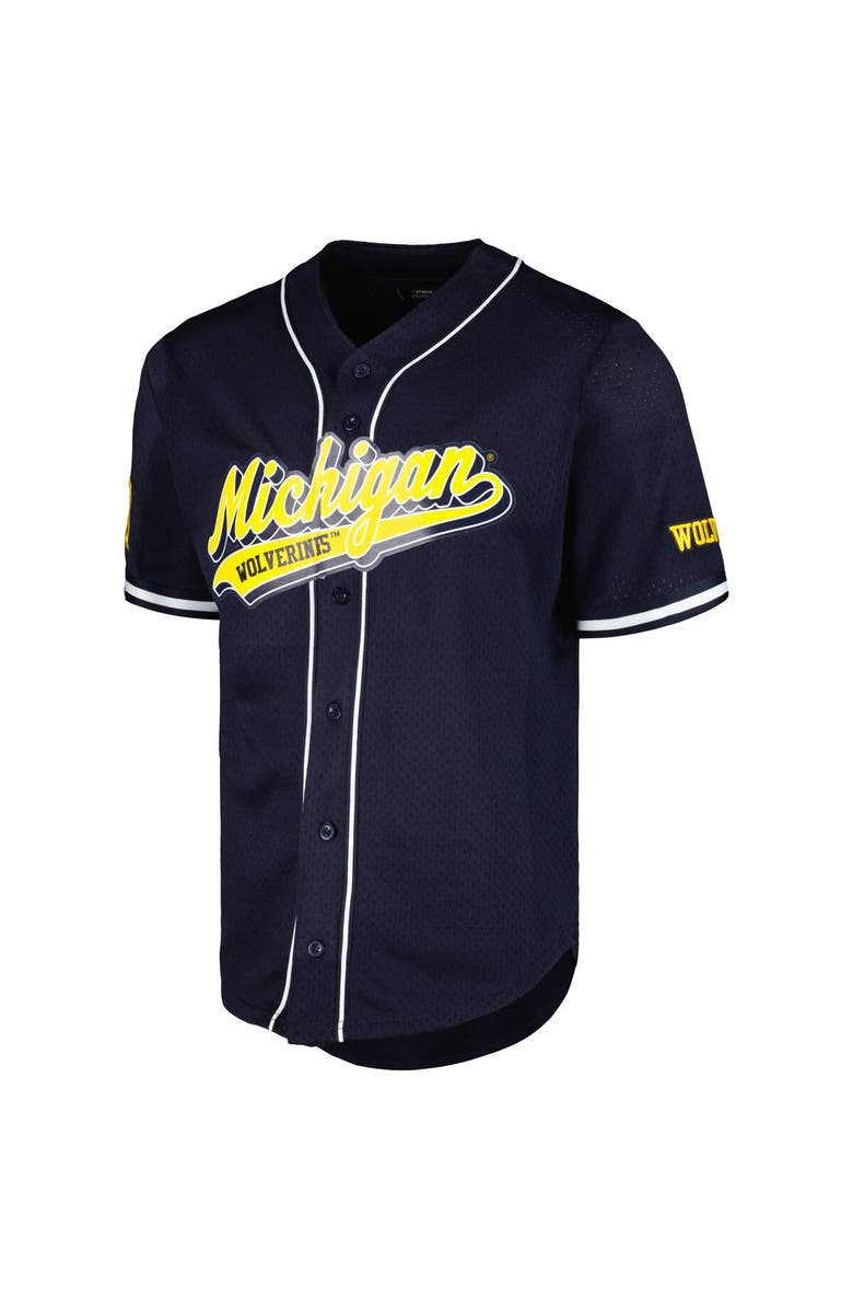 PRO STANDARD Men's Pro Standard Navy Michigan Wolverines Mesh Full-Button Replica Baseball Jersey, Alternate, color, Navy