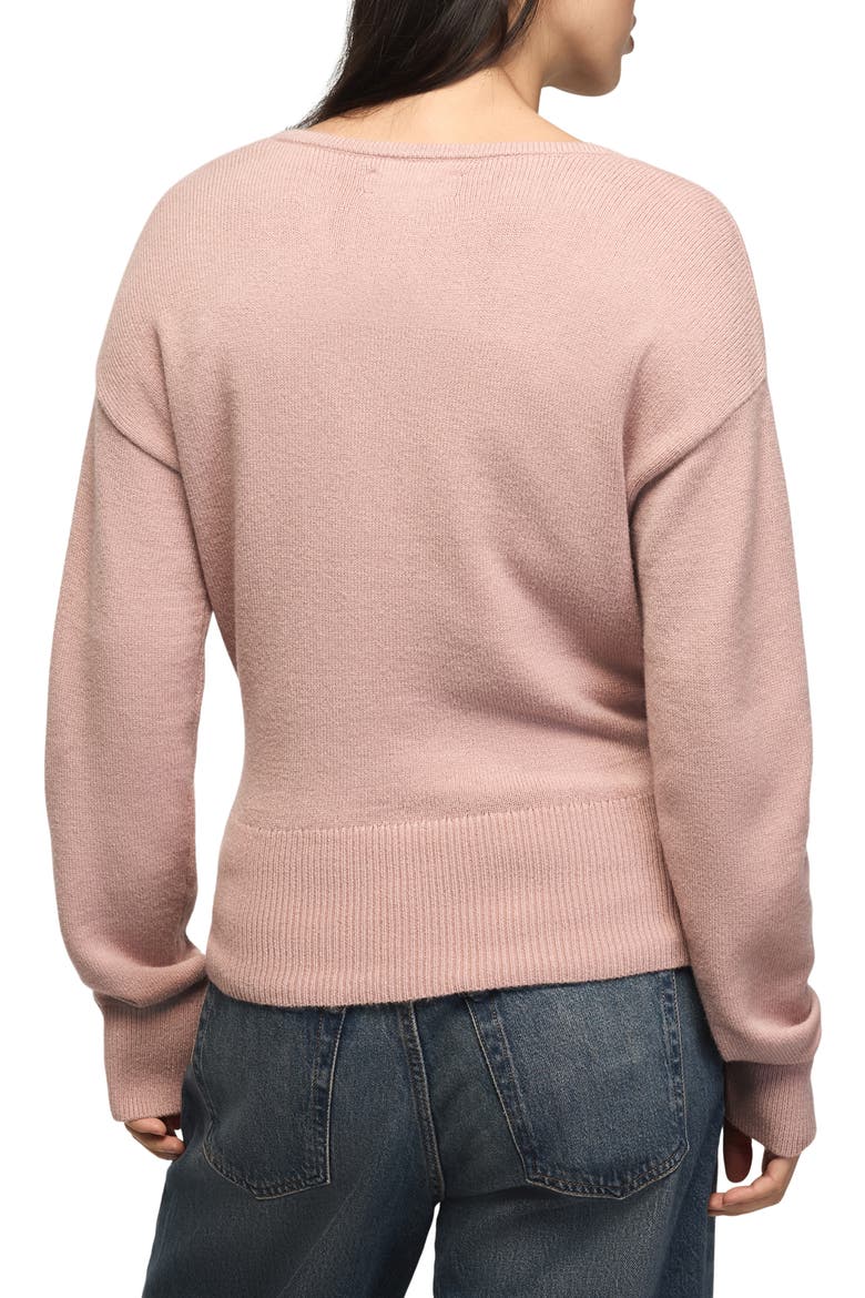Cloud Soft Surplice Sweater, Main, color, ADOBE ROSE