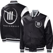 STARTER Men's Starter Black TRACKHOUSE RACING Force Play Full-Snap Varsity Jacket