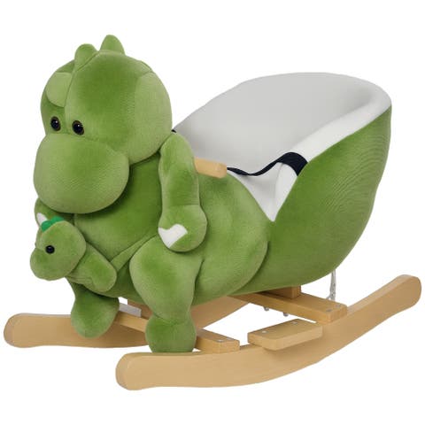 Toddler Plush Rocking Dinosaur, Seat Belt, 32 Songs, Hand Puppet