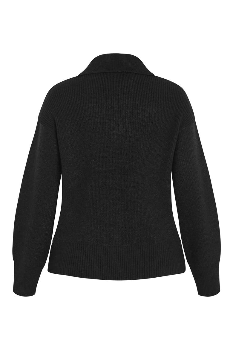 Opal Spread Collar Sweater, Alternate, color, BLACK