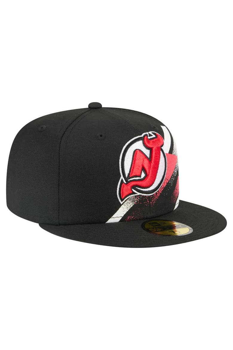 Men's New Era Black New Jersey Devils Faded Lines 59FIFTY Fitted Hat, Alternate, color, Black
