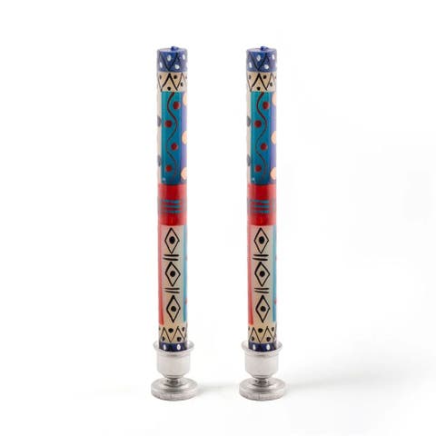 African Sky Painted Candles - Set of 2