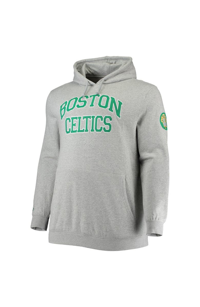 Mitchell & Ness Men's Mitchell & Ness Heathered Gray Boston Celtics Hardwood Classics Big & Tall Throwback Pullover Hoodie, Alternate, color, 