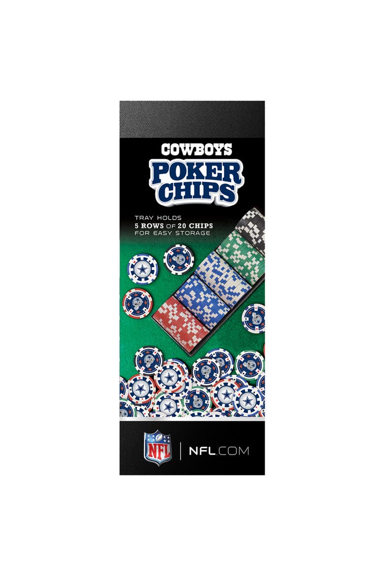 Dallas Cowboys 100 Piece Poker Chips, Alternate, color, Multicolor