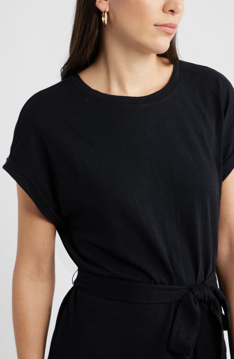 Caslon<sup>®</sup> Tie Waist Midi Dress, Alternate, color, Black