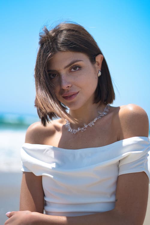 Classicharms Leah Seahell Stud Earrings In Silver