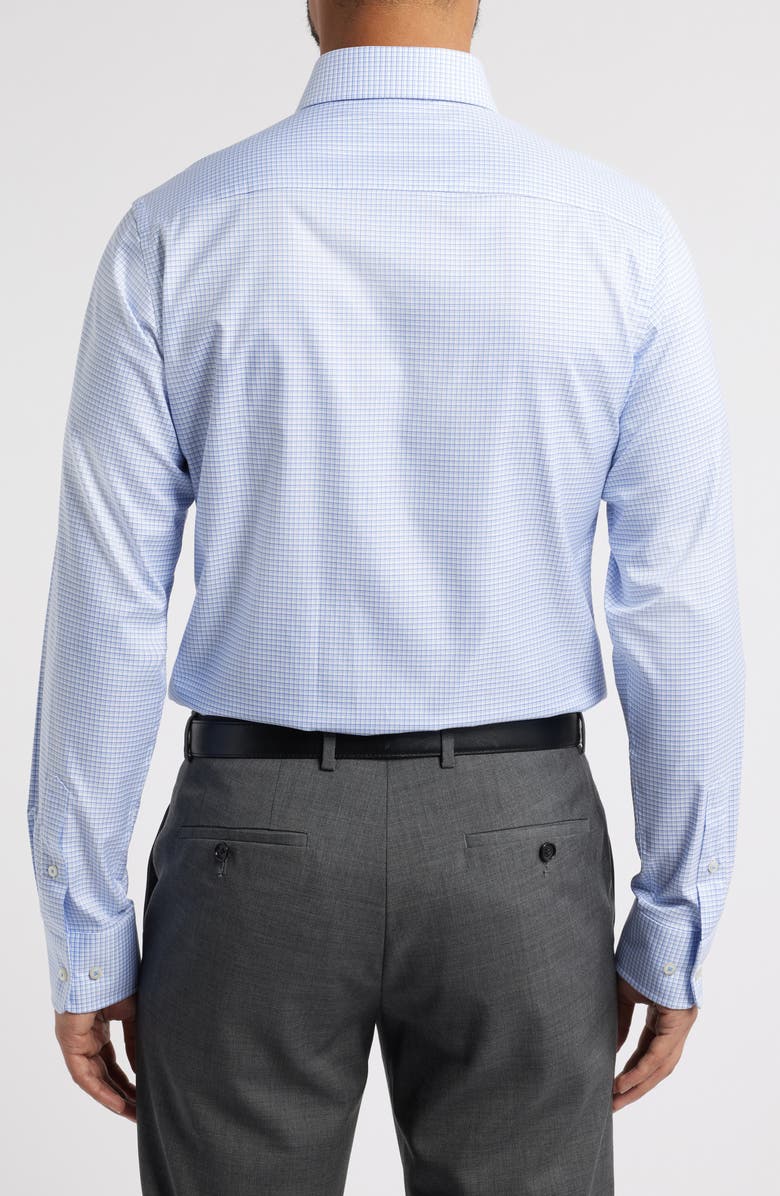 David Donahue Slim Fit Check Cotton Twill Dress Shirt, Alternate, color, Wht/ Blue