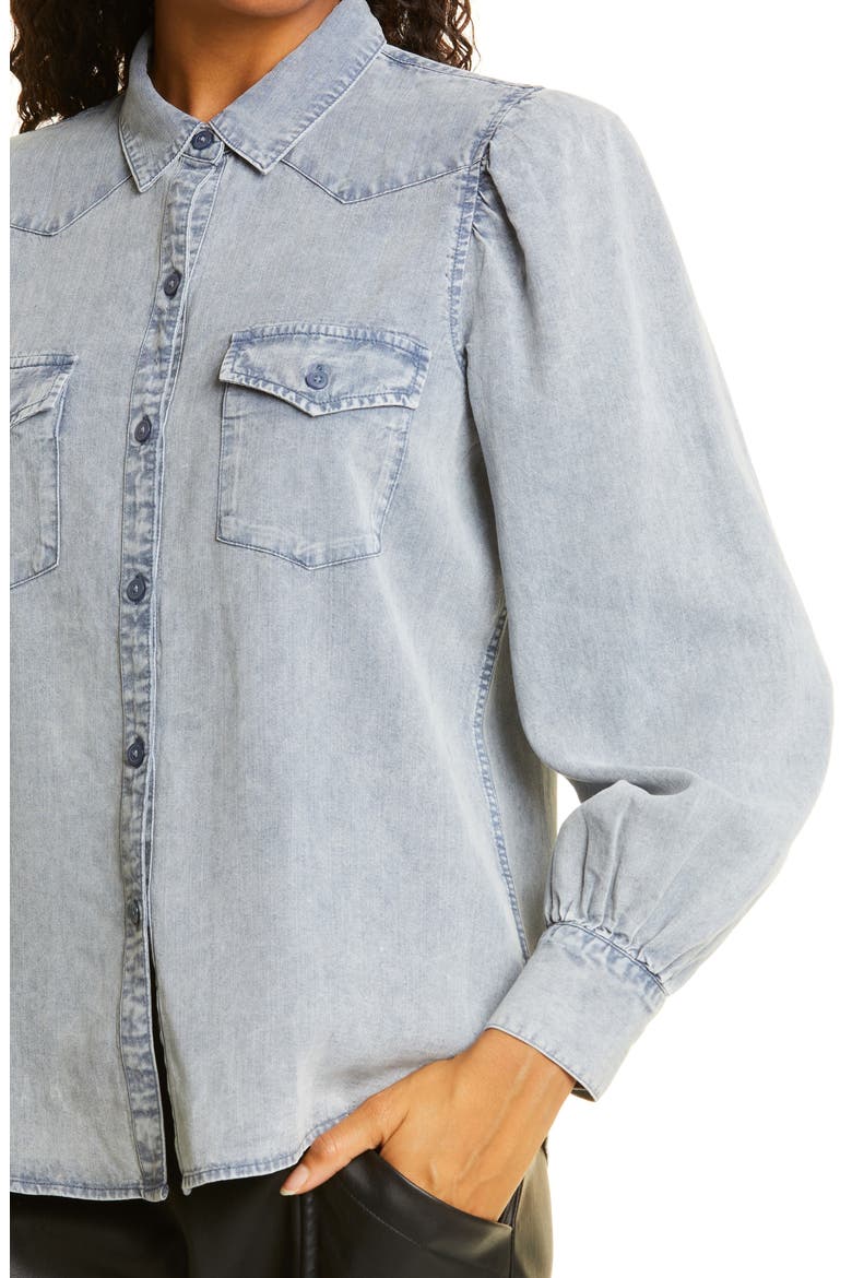 Ada Tencel® Lyocell Blend Denim Shirt, Alternate, color, BLUE ACID WASH