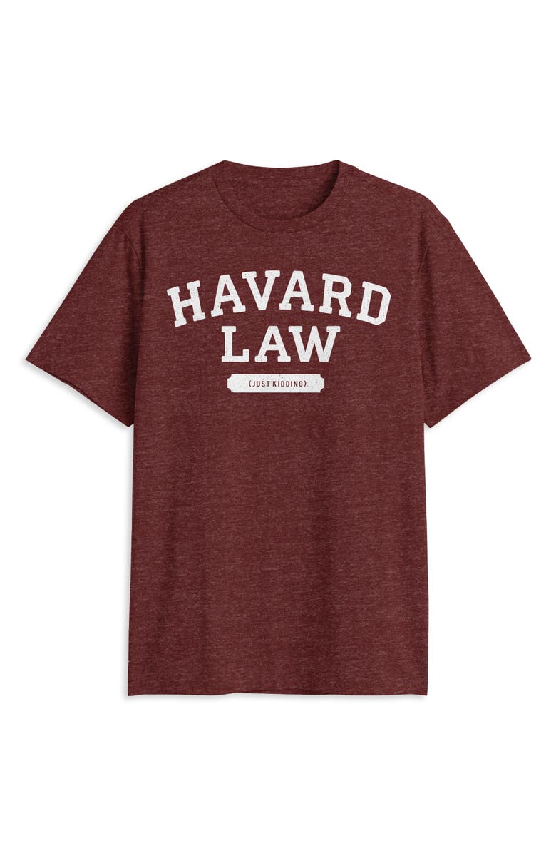 True Nation by DXL Big & Tall "Havard" Law Graphic Tee, Main, color, Maroon