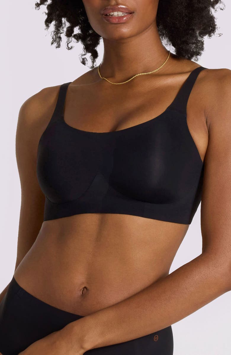 Evelyn & Bobbie Structured Scoop Shaper Bra, Main, color, Black