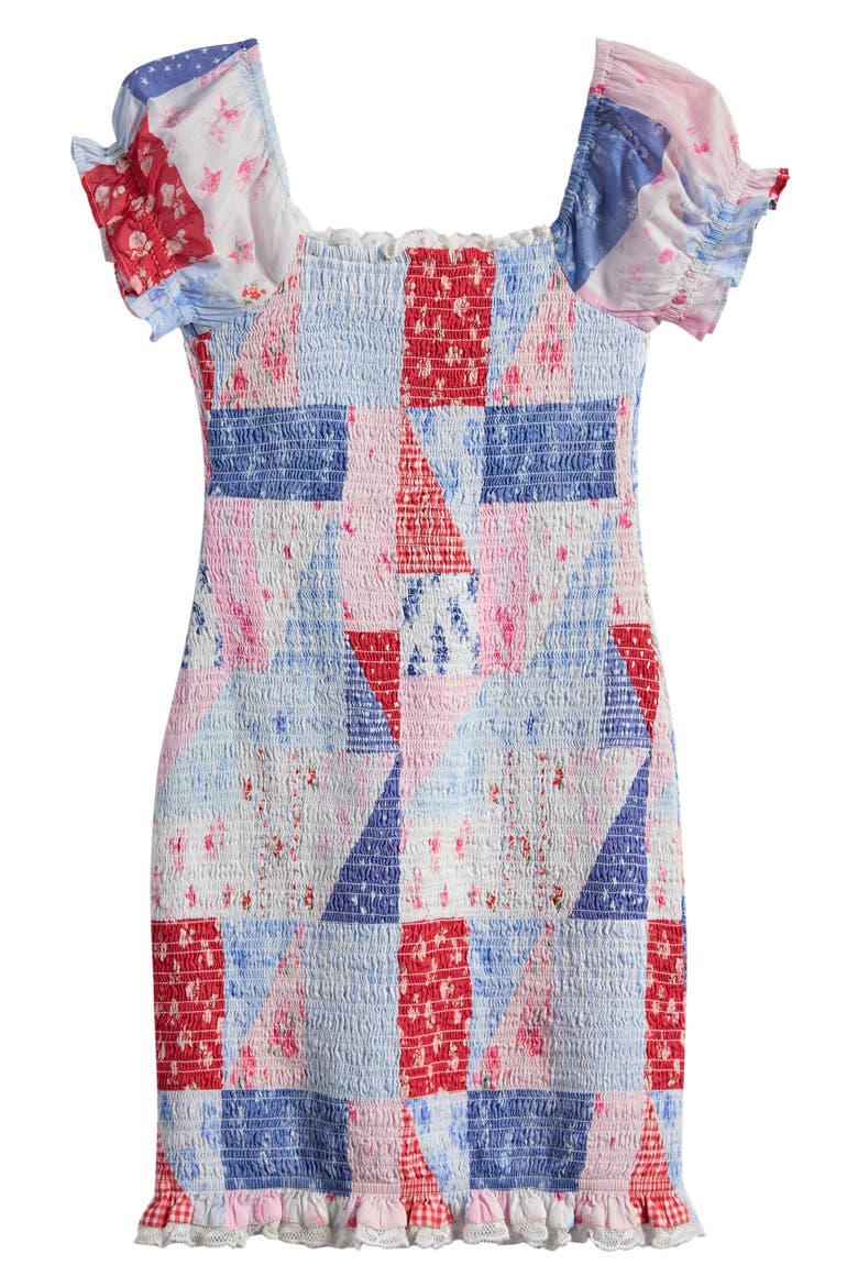 Kids' Mini Solier Smocked Patchwork Dress, Alternate, color, BLUEBERRY SUNDAE