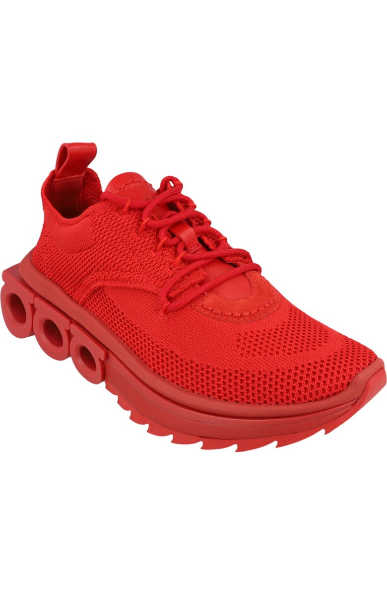 FERRAGAMO Nima Knit Low Top Sneaker, Main, color, Red