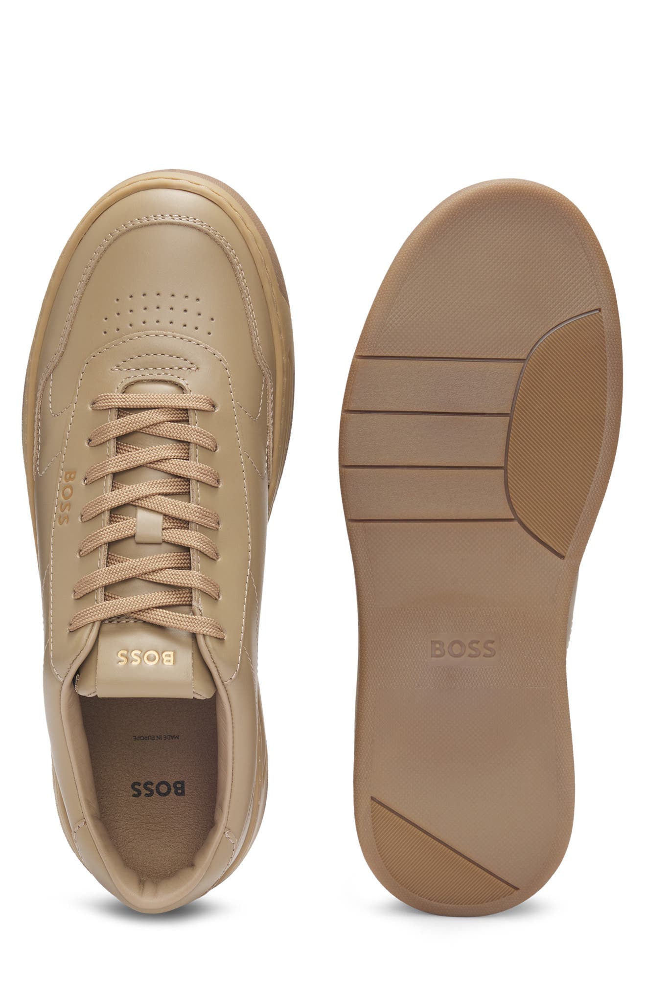 BOSS Baltimore Tennis Sneaker, Alternate, color, Medium Beige