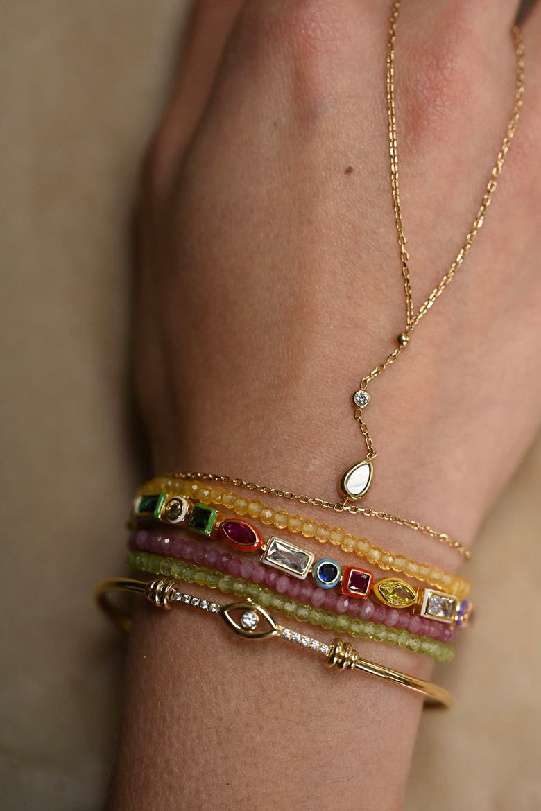 Mother of Pearl Hand Chain, Alternate, color, Gold