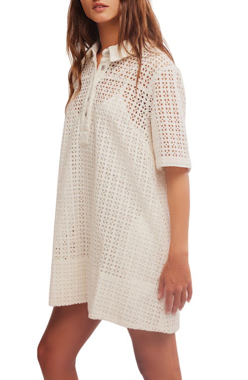 Shop Free People Remino Eyelet Minidress In Bright White