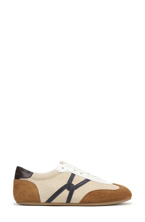 Veronica Beard Riviera Mixed Leather Slim Trainer Sneakers In Brown