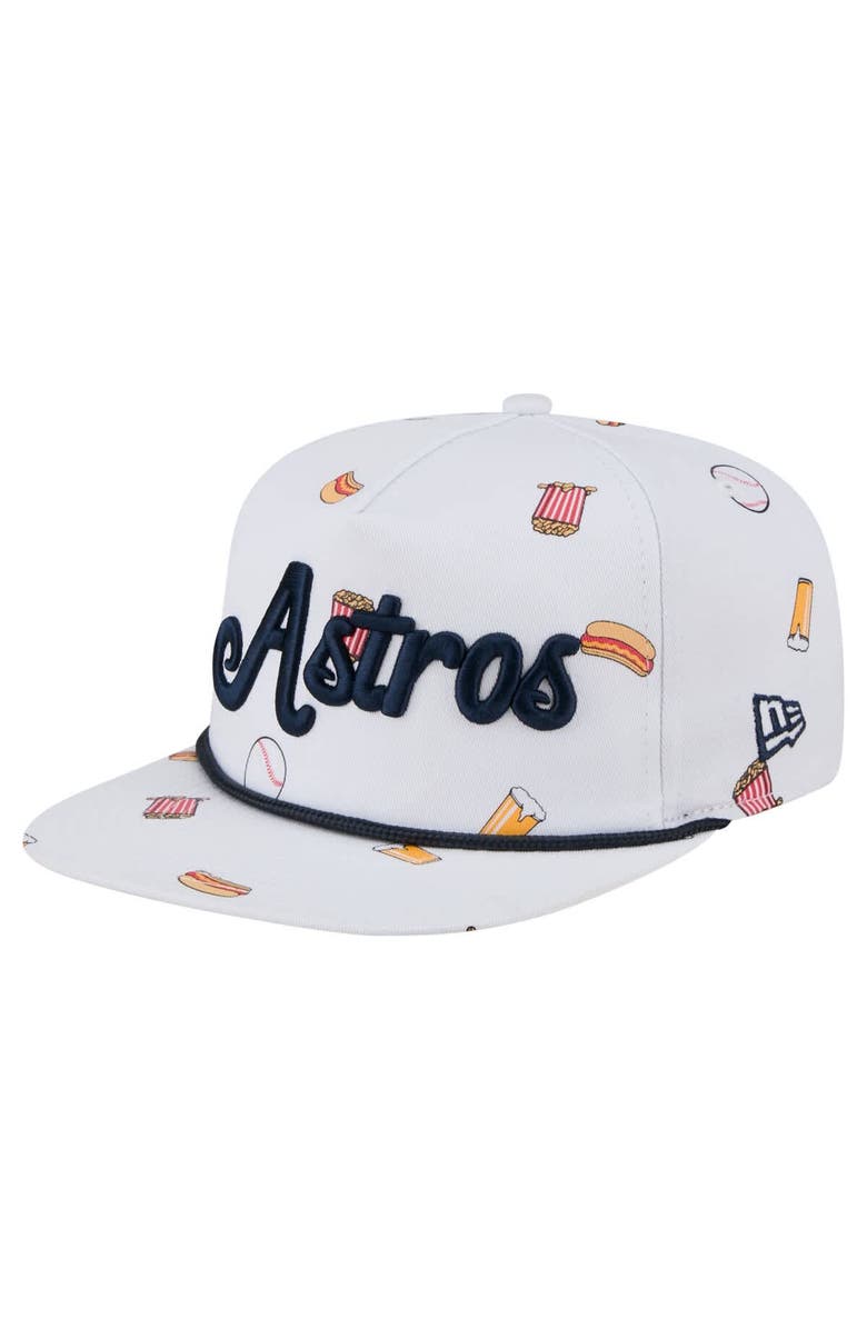 New Era Men's New Era White Houston Astros Team Cheer Rope 19TWENTY Adjustable Hat, Main, color, White
