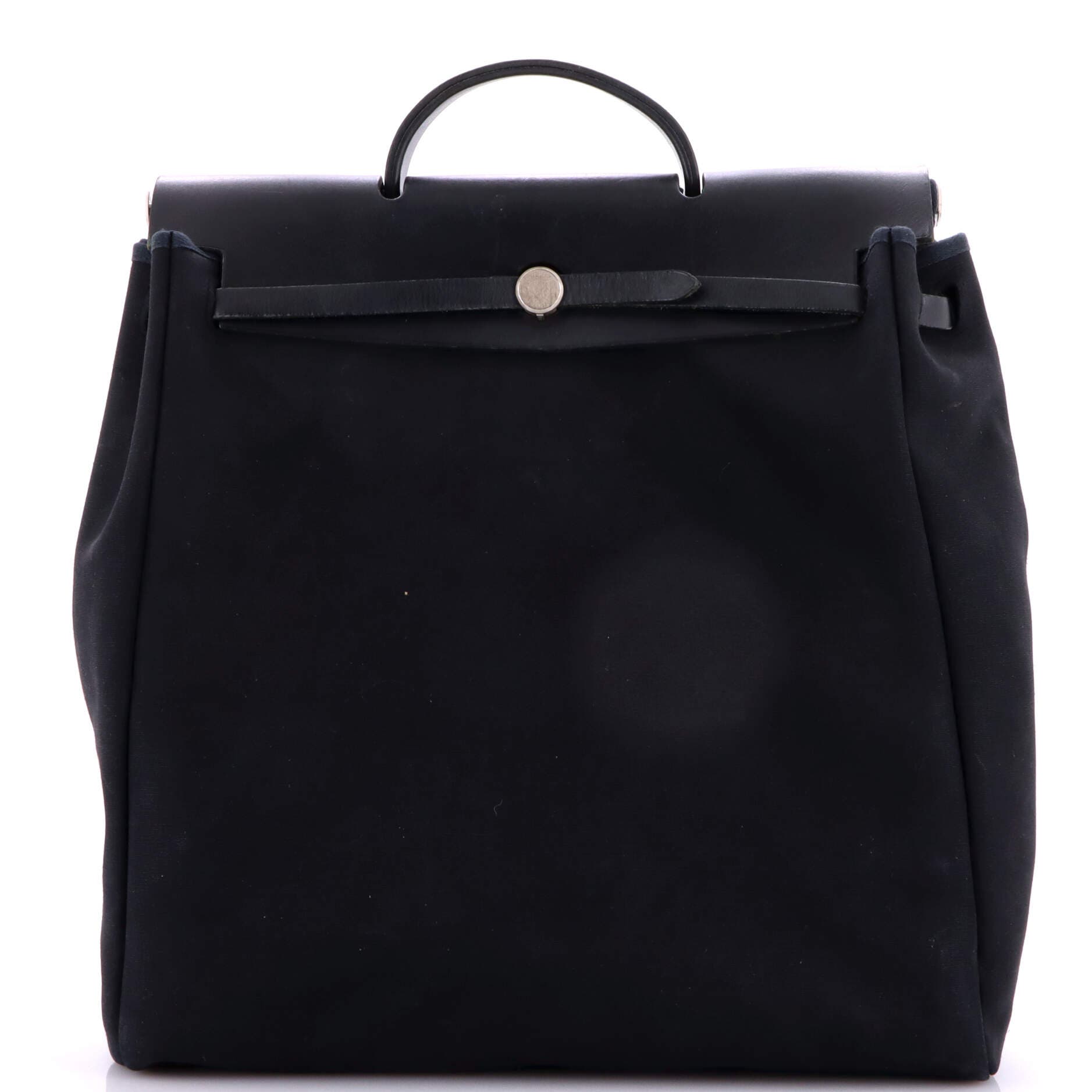 Pre-Owned Hermes Herbag Toile and Leather GM, Main, color, Noir