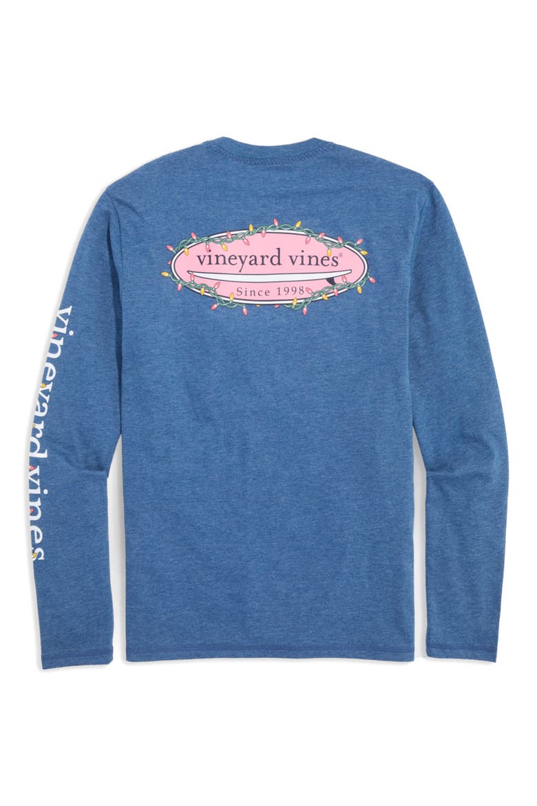 Holiday Board Long Sleeve Graphic T-Shirt, Alternate, color, PRUSSIAN BLUE HEATHER