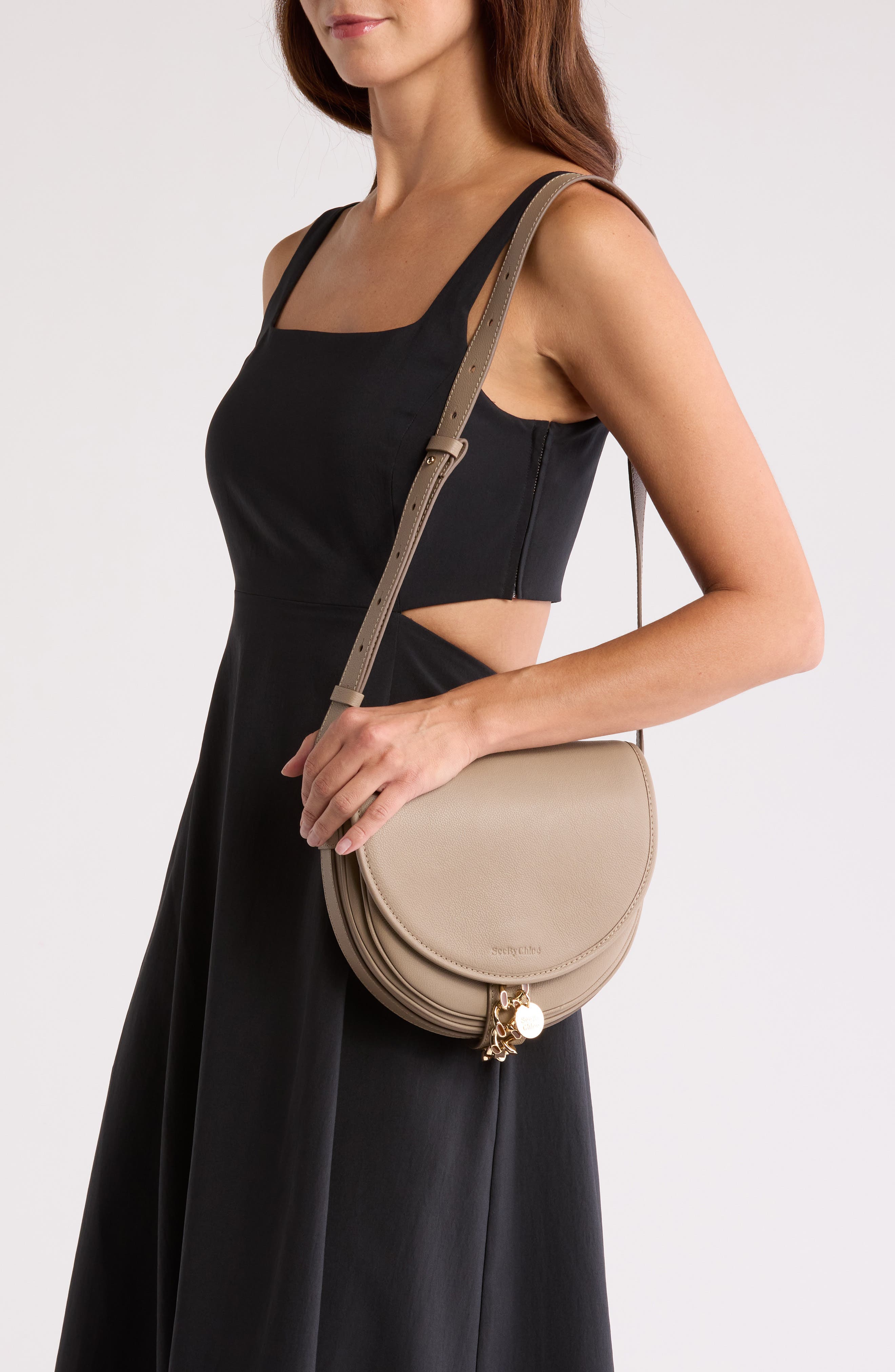 See by Chloé Mara Leather Saddle Bag, Alternate, color, 