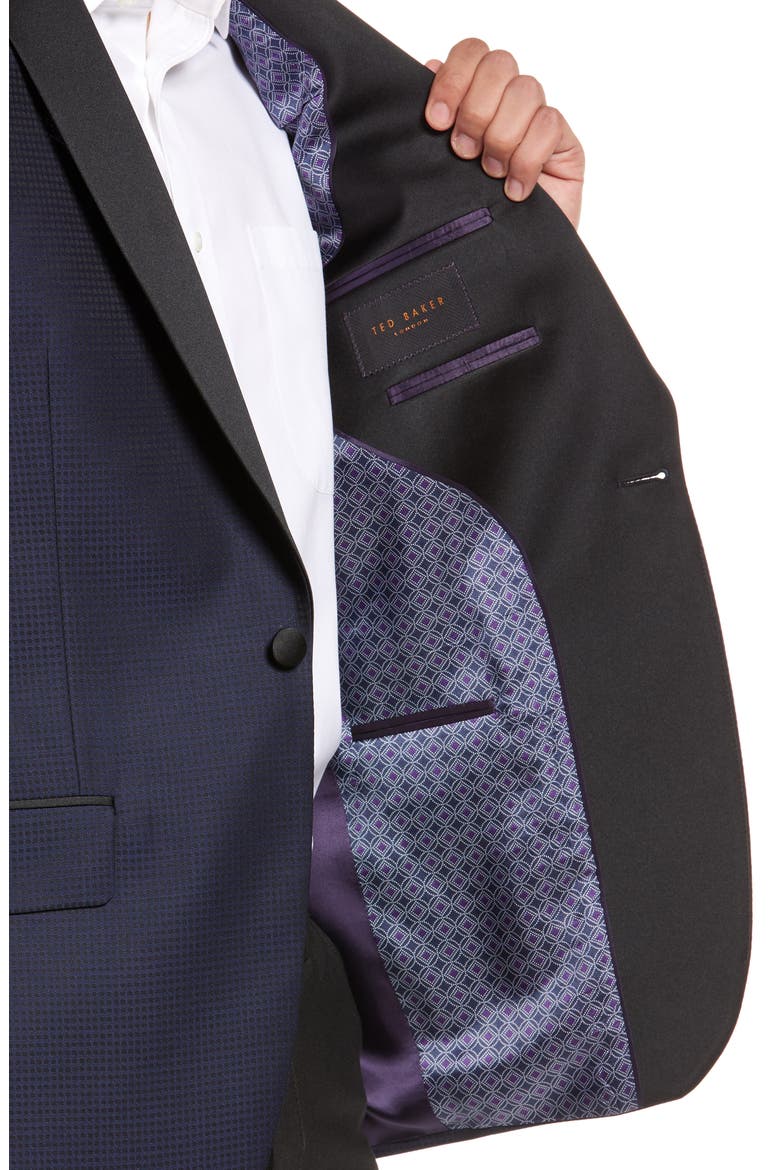 Josh Check Wool Dinner Jacket, Alternate, color, NAVY