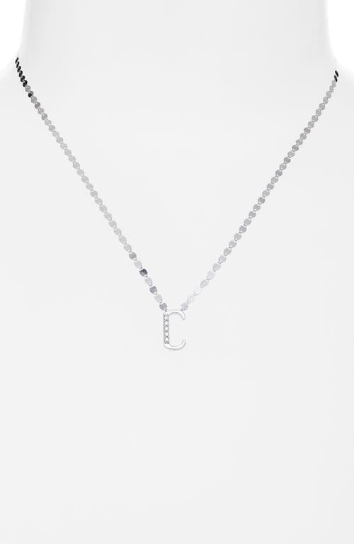 Lana 14k White Gold Diamond Letter Pendant Necklace In Metallic