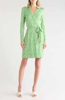 DVF Jeanne Long Sleeve Wrap Dress