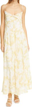 Vince Floral Knot Front Drape Maxi Dress