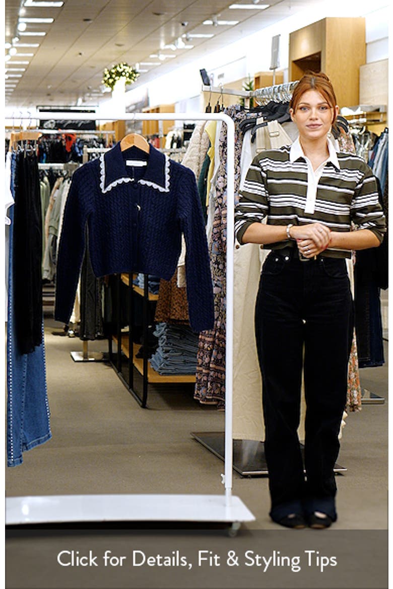 Lace Trim Collar Cable Stitch Cardigan video