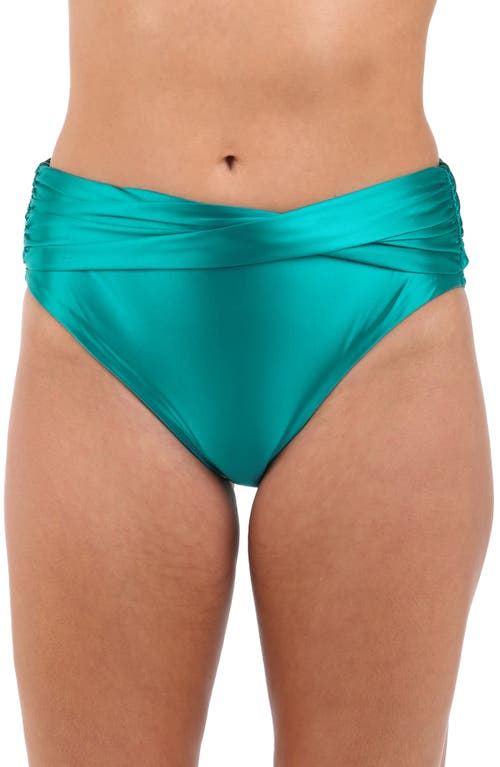 Shop La Blanca Earth Twisted Bikini Bottoms In Teal