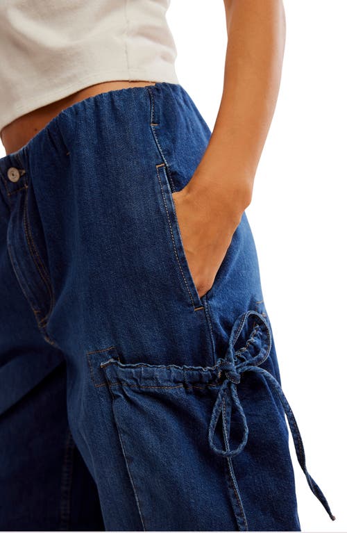 Free People Marty Crop Cargo Jeans In Blue