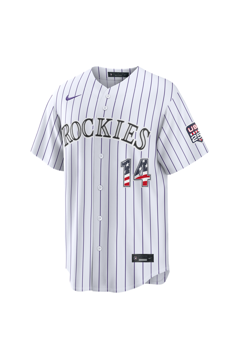 Fourth of July Men's Colorado Rockies Ezequiel Tovar Nike White USA 250 Stadium Jersey, Alternate, color, White