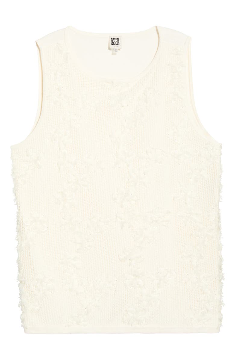 Anne Klein Organza Appliqué Sweater Tank, Alternate, color, White Dove