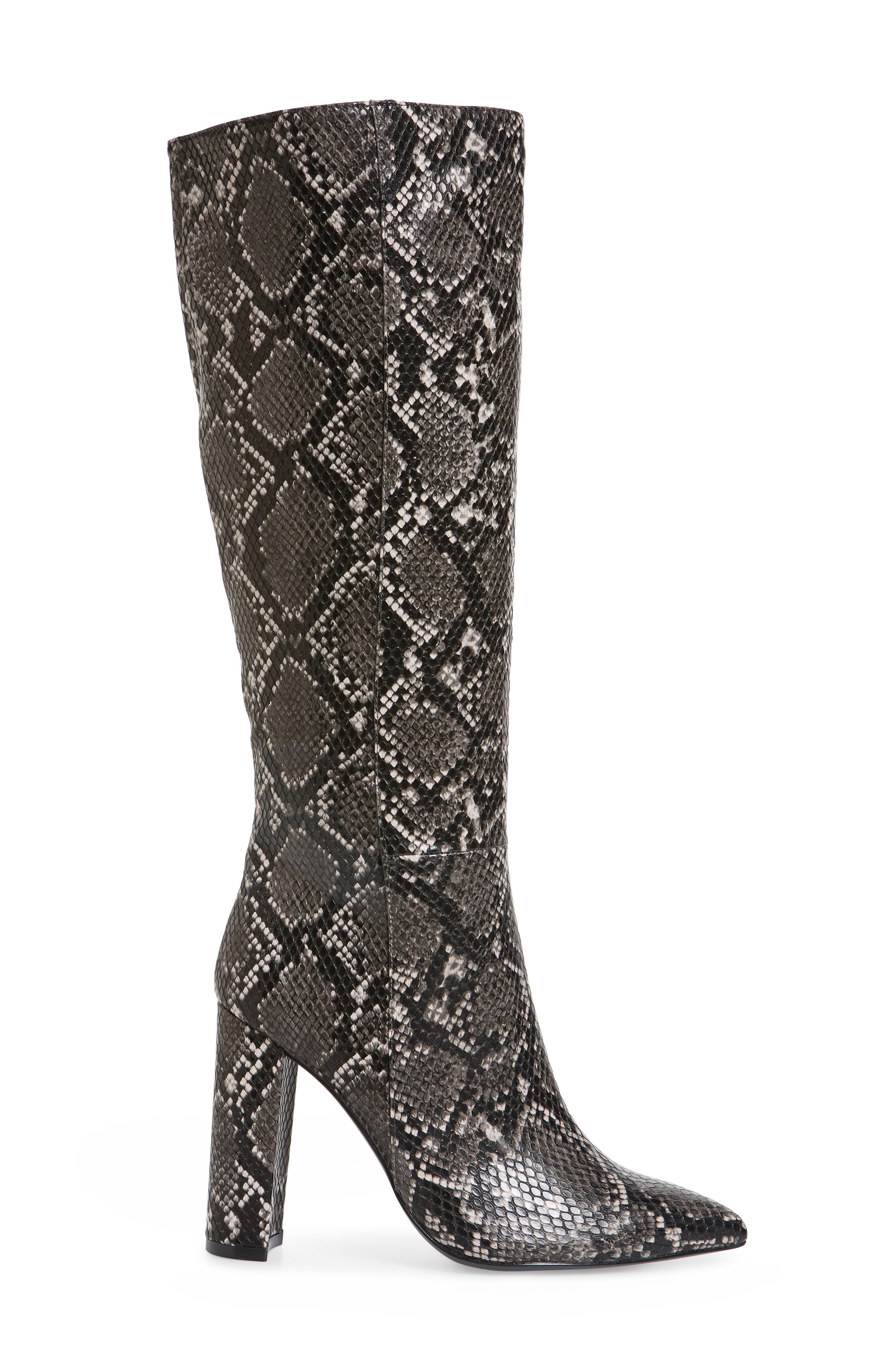 Triumph Knee High Boot, Alternate, color, GREY SNAKE PRINT