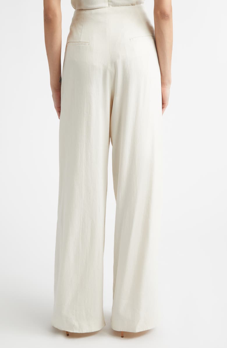 Lela Rose High Waist Wide Leg Pants, Alternate, color, Bone