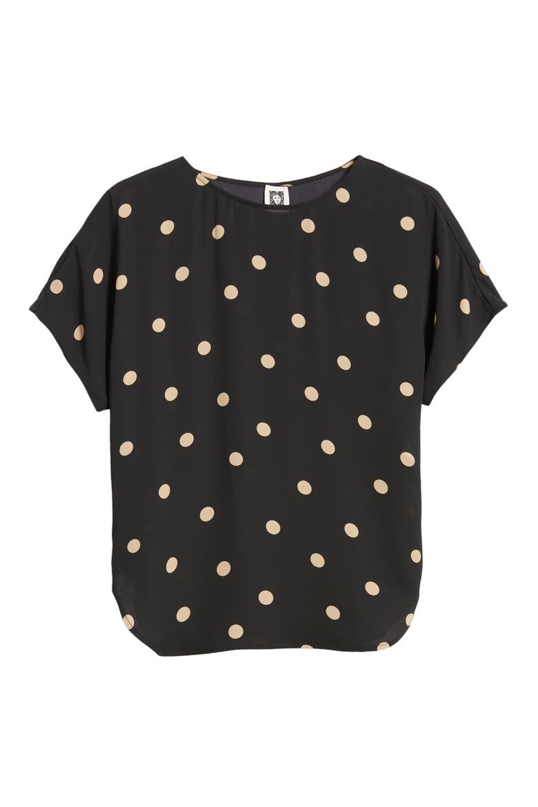 Polka Dot Blouse, Alternate, color, ANNE BLACK/ LATTE