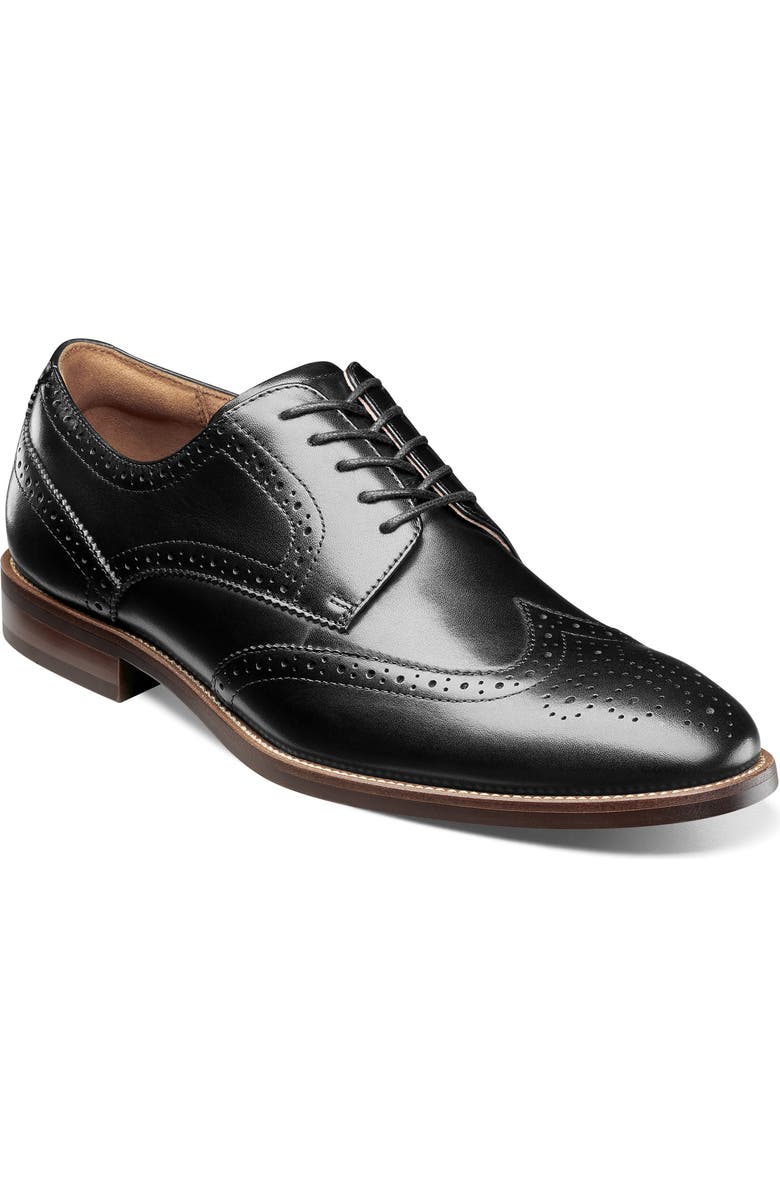 Florsheim Ruvo Wingtip Derby, Main, color, Black