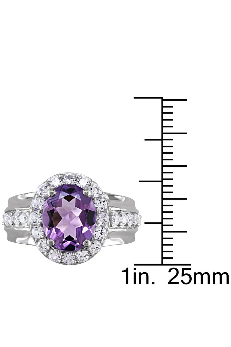 Amethyst & Created White Sapphire Halo Ring, Alternate, color, Amethyst