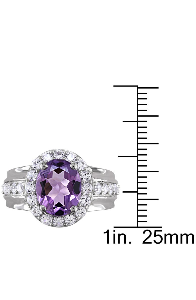 Julianna B. Amethyst & Created White Sapphire Halo Ring, Alternate, color, Amethyst