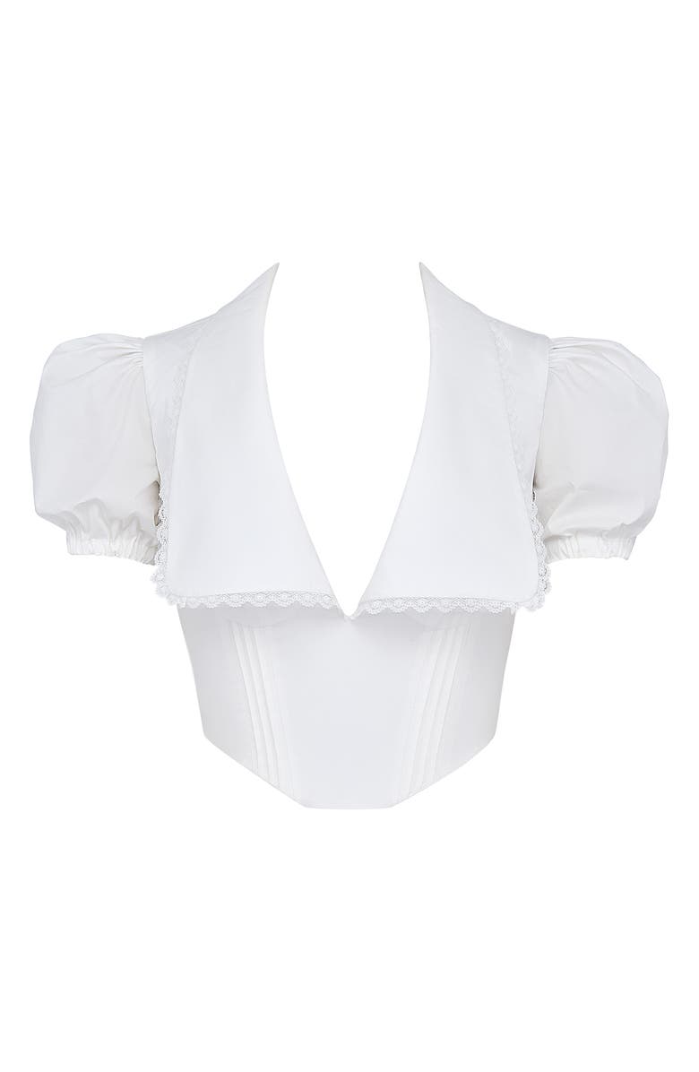 HOUSE OF CB Augusta Puff Sleeve Corset Top, Alternate, color, 