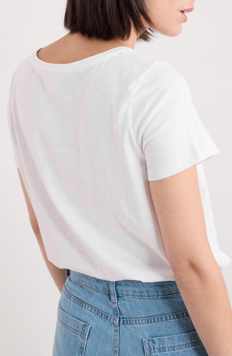 Seasalt Cornwall Appletree Keyhole Organic Cotton T-Shirt, Alternate, color, Salt