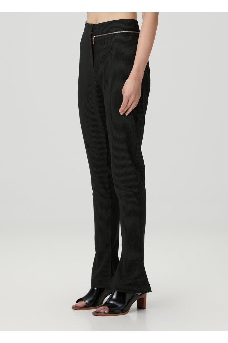 Zip Detail Skinny Women Flare Pant, Alternate, color, BLACK